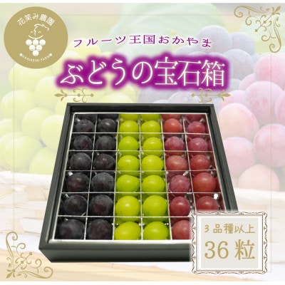 【2026年先行受付】岡山　花笑み農園『ブドウの宝石箱』3種以上(36粒入り)　3M-宝36