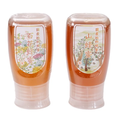 津山市産 百花蜂蜜・山蜂蜜　各 逆止弁300gのセット