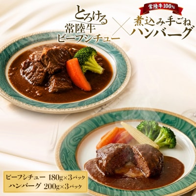 欲張りセット! とろける 常陸牛 ビーフシチュー & 常陸牛 煮込み 手ごね ハンバーグ