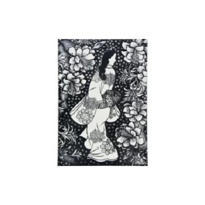 【数量限定】【木版画家・冨張廣司】花美人(B)(40㎝×28㎝・額付)