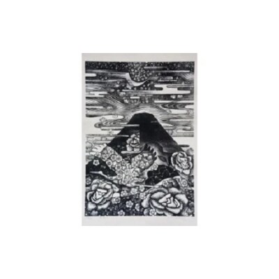 【数量限定】【木版画家・冨張廣司】花香る(40cm×28cm・額付)