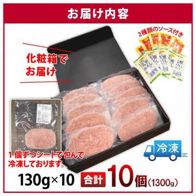 【常陸牛100%】ハンバーグ 10個 (ソース付)