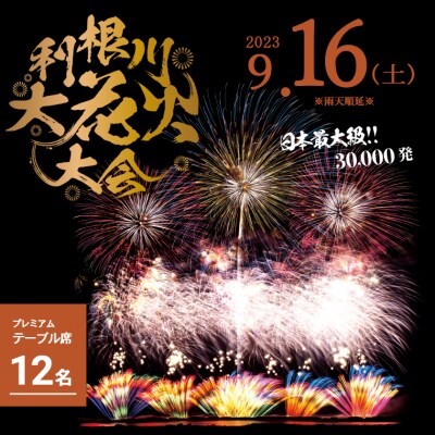 【数量限定】第36回利根川大花火大会 観覧チケット「プレミアムテーブル席(12名)」