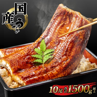 国産 うなぎ 蒲焼き 境町秘伝のタレ 10尾 計1,500g以上 簡易包装 タレ 山椒 付き