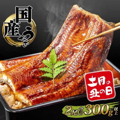 【丑の日までにお届け】 国産 うなぎ 蒲焼 2尾 計300g以上 鰻 うなぎ蒲焼 蒲焼き 簡易包装