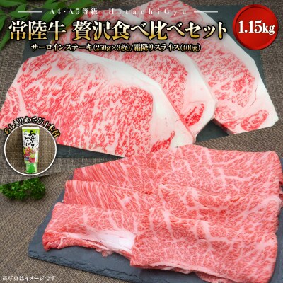 常陸牛 境町 サーロイン250g×3枚 すきしゃぶ 400g 贅沢食べ比べセット 計1.15kg