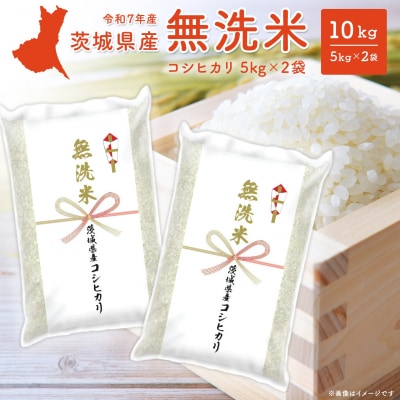 【無洗米】令和7年産 〈令和8年1月内発送〉 コシヒカリ (5kg×2袋) 茨城県産 米