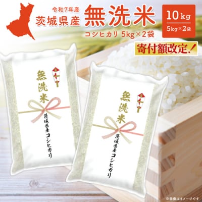 【無洗米/令和7年産】〈令和8年3月内発送〉コシヒカリ 10kg 茨城県産 米 無洗米 小分け