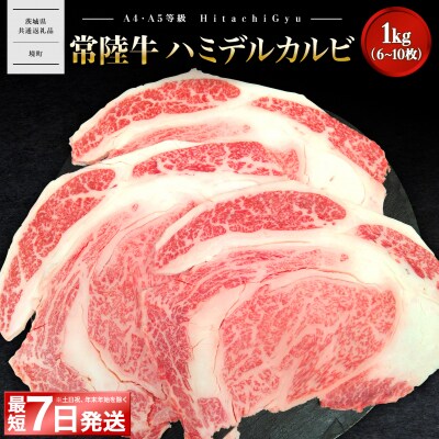 〈最短7日発送〉【常陸牛】ハミデルカルビ 1kg (6～10枚) 〈茨城県共通返礼品〉