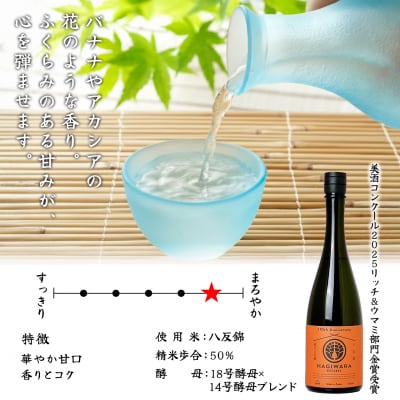 【美酒コンクール2025 金賞受賞】萩原 純米大吟醸 八反錦一回火入れ (720ml×1本)