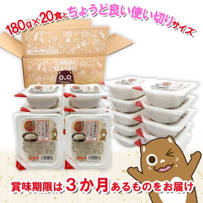 ◎最短翌日発送◎ 訳あり!! 茨城県境町産 コシヒカリ使用 おいしいごはん 20食 パックごはん