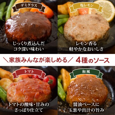 ◎無添加◎ 4種のハンバーグ 食べ比べ ローズポーク使用 詰合せ 国産 16個 個包装