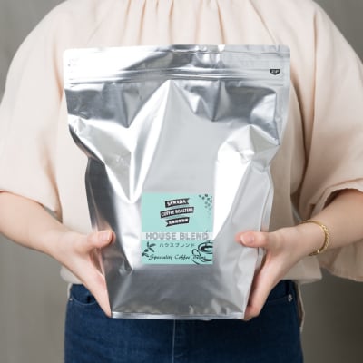 自家焙煎珈琲ハウスブレンド 1kg(粉) コーヒー 珈琲 大容量 コーヒー豆_095-6060-A