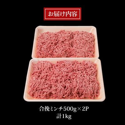 糸島和牛 糸島産豚肉合挽ミンチ 500g×2p 計1kg 糸島市/糸島ミートデリ工房[ACA240]