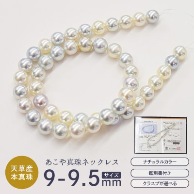 あこや真珠 ネックレス ナチュラル 9mm - 9.5mm アコヤクイーン_S085-431