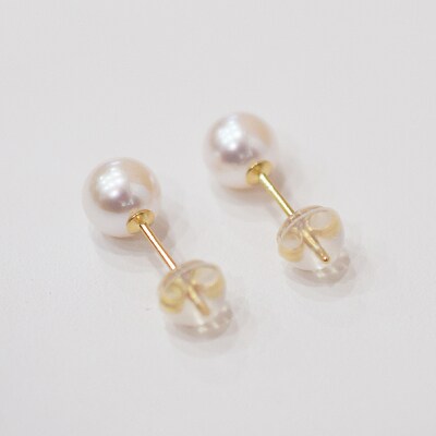 あこや真珠 天草 ピアス 6mm - 6.5mm ホワイトピンク 真珠_S085-571