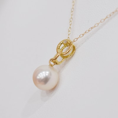 真珠 ネックレス ダイヤ 0.01ct 8-8.5mm ホワイトピンク クロス_S101-486