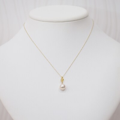 真珠 ネックレス ダイヤモンド 0.02ct 8-8.5mm ホワイトピンク 音符_S101-489