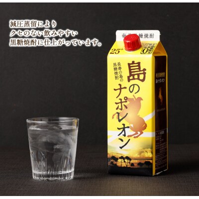 【鹿児島県天城町】本格 黒糖焼酎 島のナポレオン 紙パック 1800ml×6本セット 計10.8L