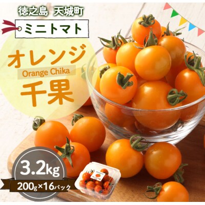 徳之島 天城町産 ミニトマト 200g×16パック 合計3.2kg オレンジ千果 トマト 野菜