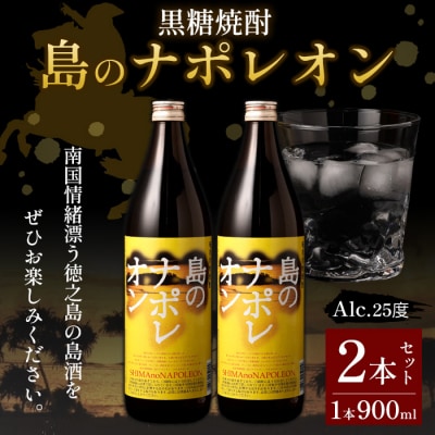 黒糖焼酎 島のナポレオン 900ml×2本セット 瓶 焼酎 A-50-N