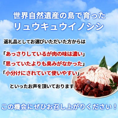 徳之島 天城町 イノシシ 焼肉セット 1kg 猪肉 ジビエ 焼肉 ロース バラ サイコロ