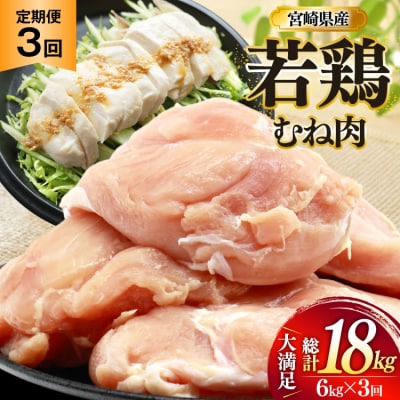 鶏肉 定期便 むね肉 若鶏 鶏むね肉 6kg 3回 総計18kg [31bp0020]