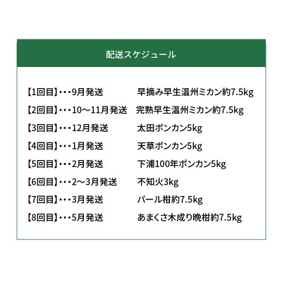 【定期便8回】天草 下浦地区の農家が愛情込めて育てた柑橘8種食べ尽しコース_S040-019A