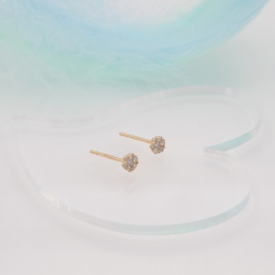 K18 0.2ct ダイヤモンド ピアス　FFP-000341