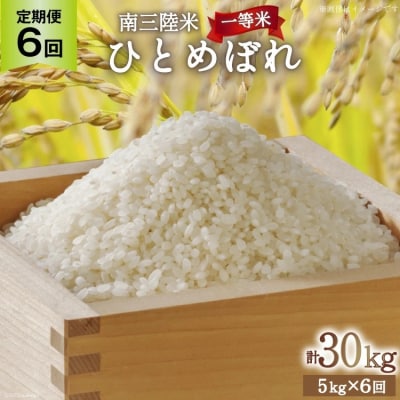 6回 定期便 米 気仙沼産 南三陸米 ひとめぼれ 5kg 総計30kg [20565807]
