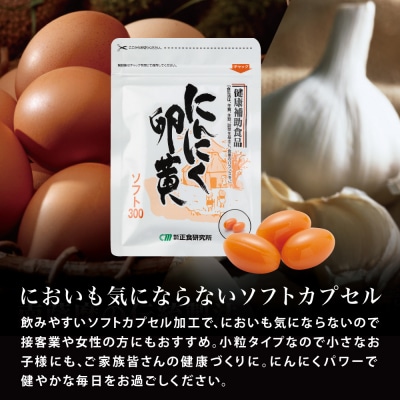 【健康補助食品】にんにく卵黄ソフト300(62粒入り×3袋) 正食研究所