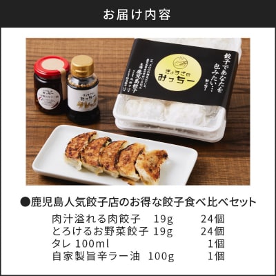 【5営業日以内に発送】鹿児島人気餃子店の餃子食べ比べセット　K118-001