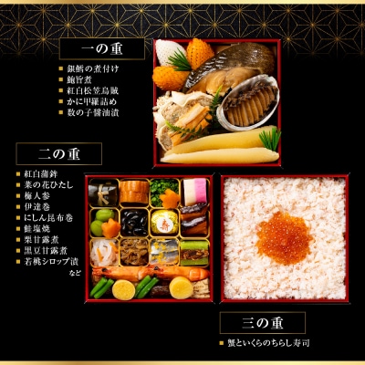 【下鴨茶寮】下鴨茶寮×カネシメ高橋水産 コラボおせち三段 2～3人前|京都 老舗料亭 名店 おせち
