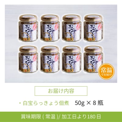 【鹿児島県産】白宝らっきょう佃煮 8個