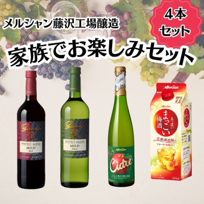 メルシャン藤沢工場産　ワイン、果実酒、梅酒　家族でお楽しみセット(4本セット)