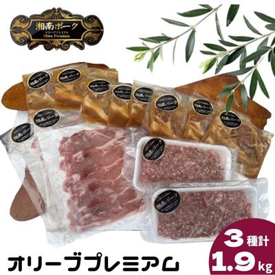 【藤沢産】　湘南ポーク　オリーブプレミアム　ローススライス2Pと挽肉2P、味噌漬け8枚セット