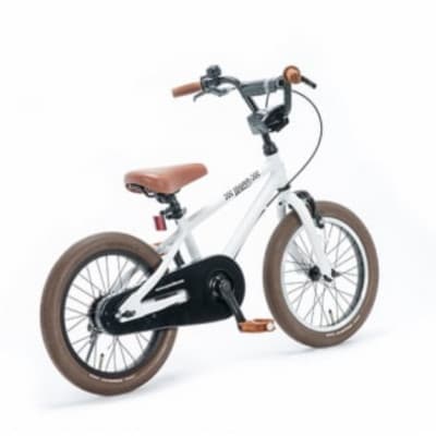 子供用自転車　キックバイク Wynn 14 (White x Brown tire) 【補助輪あり】