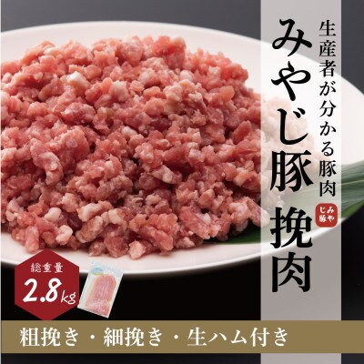 希少 ブランド豚 みやじ豚 ひき肉 ミンチ 細挽き 粗挽き 生ハム 2 8kg お礼品詳細 ふるさと納税なら さとふる