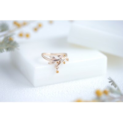 Mimosa K10 シトリン Pinky Ring(7号)