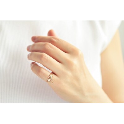 Mimosa K10 シトリン Pinky Ring(7号)