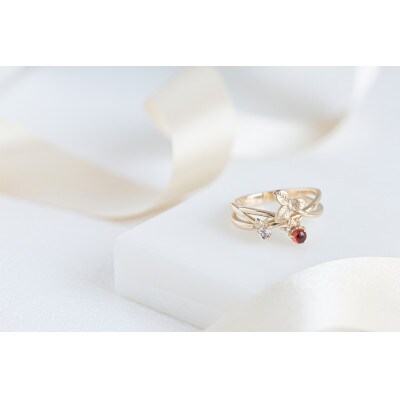 K10 Strawberry ガーネット トパーズ Ring(5号)