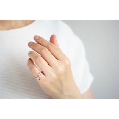 K10 Strawberry ガーネット トパーズ Pinky Ring(8号)