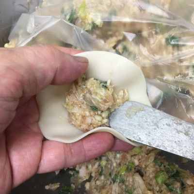 藤沢ブランド『みやじ豚』使用の肉汁飛び出す『みやじ豚のしそぎょうざ』(しそ餃子、ニンニク不使用)