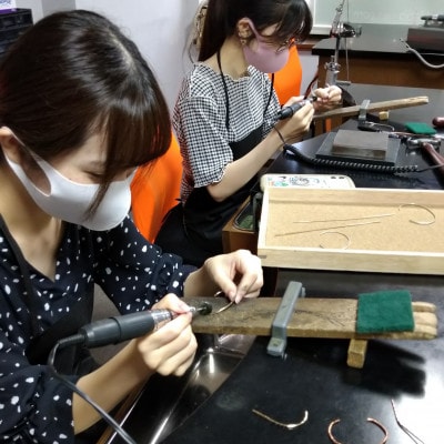 湘南藤沢 彫金 テクスチャーバングル制作 体験教室 体験チケット 1名様