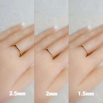 K18 丸線リング(2.5ミリ) 6～10号 ご希望のリングサイズで制作 18金 指輪