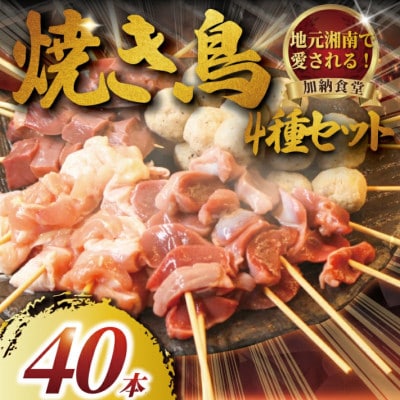 【訳アリ】焼き鳥 40本 4種 お任せセット　冷凍便でお届けします。