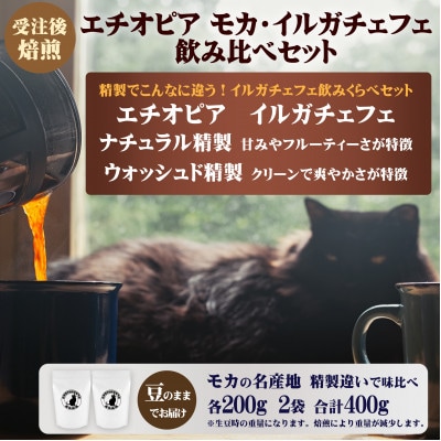 エチオピア モカイルガチェフェG1 ナチュラル ウォッシュド飲み比べセット(豆)