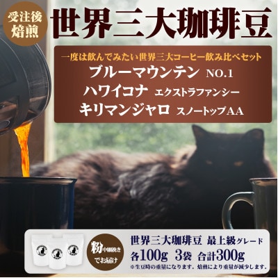 世界三大コーヒー飲み比べセット(粉:中細挽き)