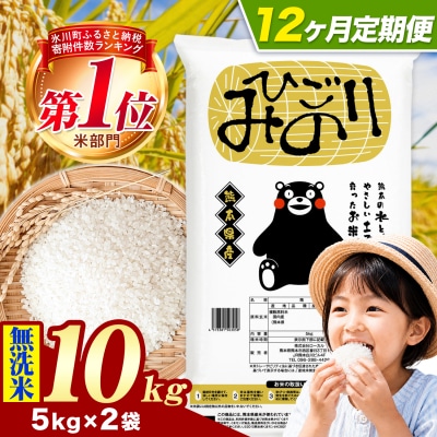 【12ヶ月定期便】ひごみのり 無洗米 熊本県産 ブレンド米 10kg《お申込み翌月から出荷》