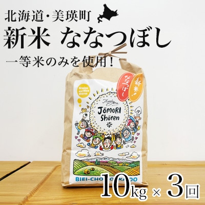 ななつぼし 米 定期便 10kg(5kg×2袋) 3回便 <令和8年産 > 城守商店